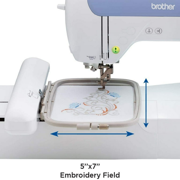 Brother PE900 Embroidery Machine, 5 x 7 Field Size, Cuts Jump Stitches,  Wireless, Includes Starter Package 