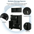 thumbnail image 3 of Shoe Cabinet and Wall Mount Coat Rack Set, 2 Storage Cubbies, Modern Shoes Organizer Cabinets with 2 Flip Drawers and Hooks, Narrow Shoe Rack Cabinet for Entryway, Hallway, 3 of 7