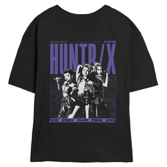 Juniors KPop Demon Hunters Huntrix World Tour Girls T Shirt