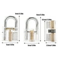 thumbnail image 2 of 3 Pcs Transparent Padlock Set Pick Cutaway Practice Lock With Key Removing Hook Kit Tool, 2 of 8