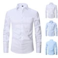 thumbnail image 3 of WREESH Men's Formal Button Down Shirts Long Sleeve Solid Color Business Top Dress Shirts White, 3 of 4