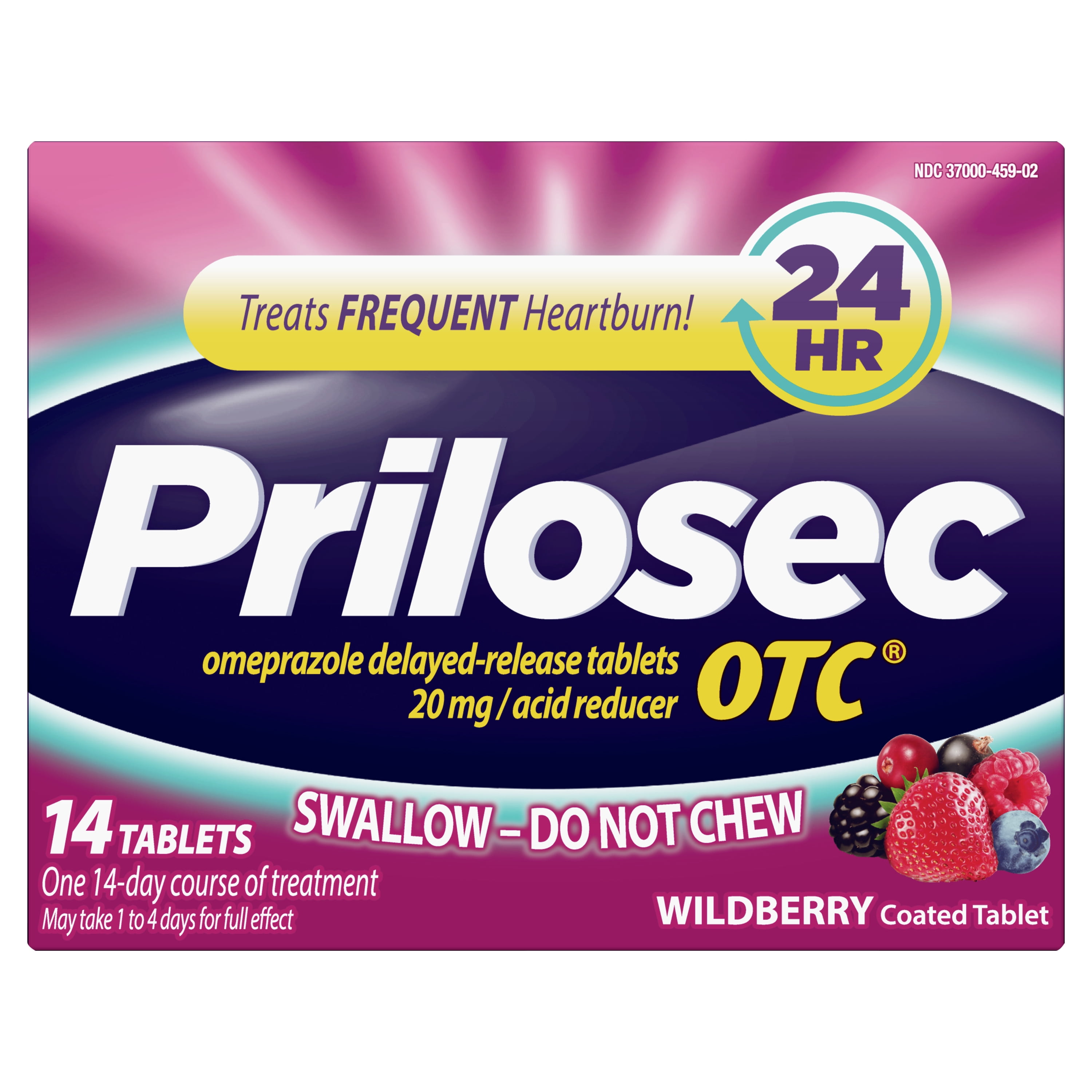 Prilosec Heartburn Relief And Acid Reducer Tablets Wildberry 14 Ct 