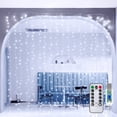 thumbnail image 1 of Luces de cortina Ollny Christmas, 300 LED, 3 x 3 m, para exteriores, color blanco, 1 of 9