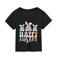 thumbnail image 2 of MUXiin Easter Shirts for Toddler Girls Bunny Short Sleeve Tee for Toddler Easter Day Easter Day Blouse Tops Children's Shirts Easter Gifts for Boys(Black,5-6 Years), 2 of 5