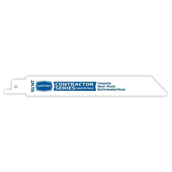 Century Drill & Tool 07603 6" Contractor Series Bi-Metal Reciprocating Saw Blade, 10/14T