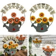 thumbnail image 7 of GRNSHTS Metal Sunflower Welcome Sign Kettle Sunflower Ornaments Welcome Wreath for Door Porch Garden Decoration (Yellow), 7 of 7