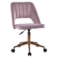 thumbnail image 3 of Impressions Vanity Maya Vanity Chair with 360 Degree Rotation, Modern Makeup Desk Chair (Pink Velvet), 3 of 8