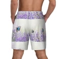 thumbnail image 4 of Gaeub Lavender and Butterfly Mens Swim Trunks Stretch Beach Shorts Quick Dry for Men Swim Shorts Swimwear with Pockets- XX-Large, 4 of 9