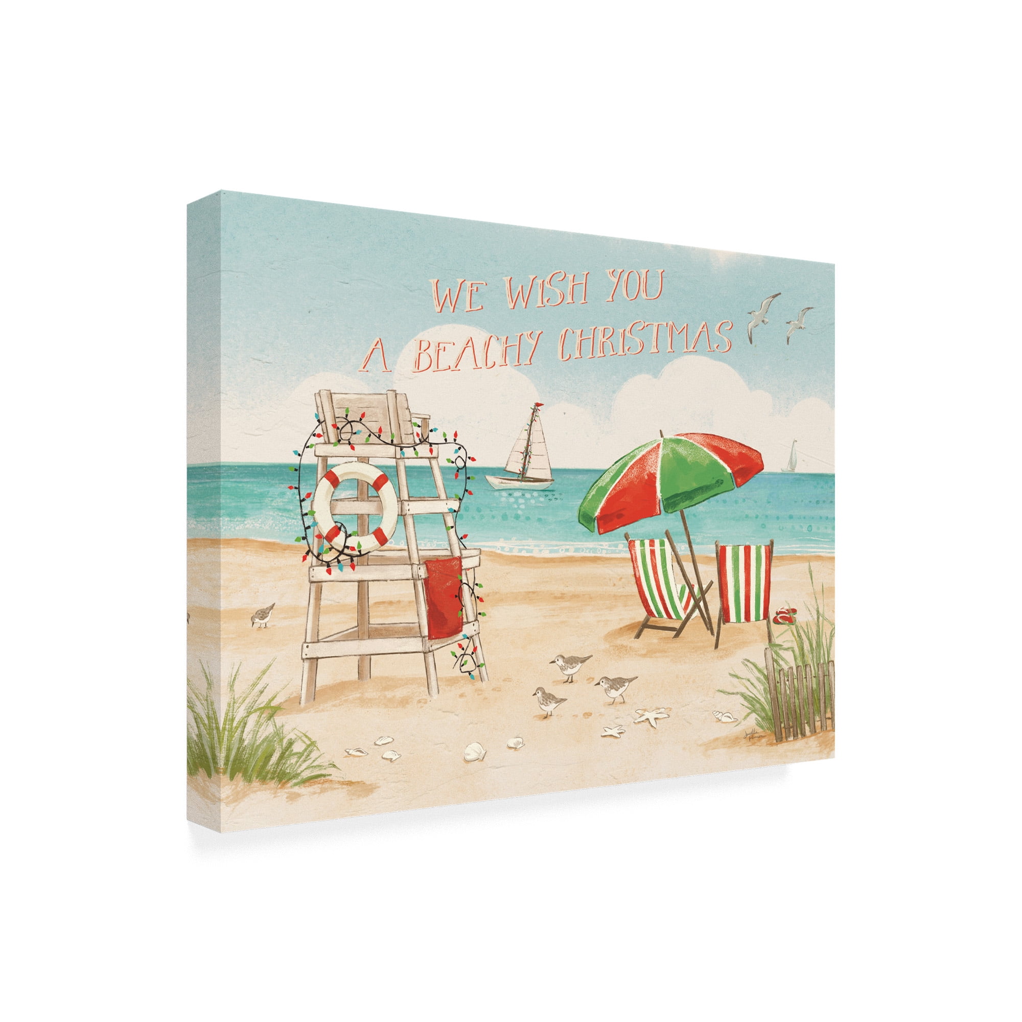 Trademark Fine Art 'Beach Time I Christmas' Canvas Art by Janelle Penner