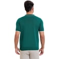 thumbnail image 3 of DARING DIVA Men's Formal Short Sleeved Zipper Slim Fit Classic Polo Shirts S Green, 3 of 5