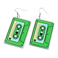 thumbnail image 2 of Riguas 1 Pair Vintage Zebra Print Magnetic Tape Hook Earrings 1980s Acrylic Retro Cassette Crush Colorful Drop Dangle Earrings Jewelry Gift, 2 of 7
