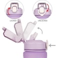thumbnail image 2 of 1L Sports Water Bottle with Straw, 1L Water Bottle with Motivational Time Marker (Purple), 2 of 5
