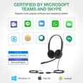 thumbnail image 4 of Auriculares con cable Yealink YHS34 Lite de doble oído, 111 g, cable de 2,1 m, 4 of 9