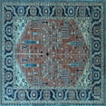 thumbnail image 1 of Ahgly Company Indoor Square Oriental Light Blue Industrial Area Rugs, 8' Square, 1 of 4