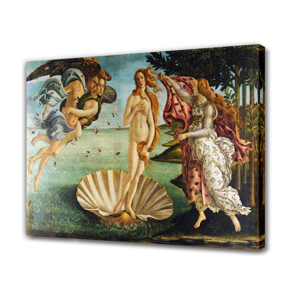 Sandro Botticelli - The Birth of Venus (1484) Canvas Poster Bedroom Decor Sports Landscape Office Room Decor Gift,Frame-style,16x24inch(40x60cm)