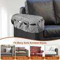 thumbnail image 6 of Hootek Sofa Armrest Organizer with 14 Pockets, Couch Caddy Remote Holder for Recliner, Non-Slip Arm Chair Storage Organizer, Waterproof, Foldable, Fits Most Sofas and Armchairs, Grey, 6 of 7