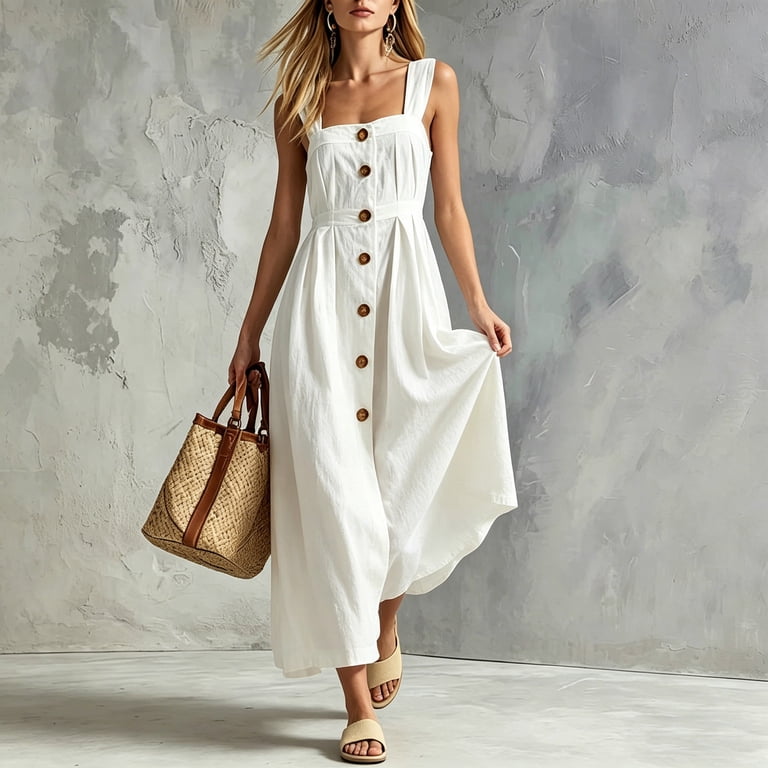 ladies cami dress Ladies Allover Print Cami Dress, Elegant V Neck Sleeveless Dress Size L