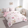 thumbnail image 3 of Homewish Kawaii Cat Kitten 7-Piece Bedding Comforter Set,Lovely Pet Animal King Bedding Sets,Pink Rose Butterfly Bed Sheets For Girls Kids,Ultra Soft Home Decor Reversible, 3 of 8