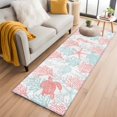 thumbnail image 2 of Red Aqua Coastal Large Area Rugs for Bedroom Living Room, Non Slip Carpet Bedside Rug, Sea Turtle Nautical Coral Summer Beach Rectangular Floor Cover Kitchen Accent Rug 2'x6' for Dining Room/Office, 2 of 9