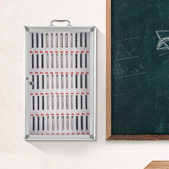 60 Slots Aluminum Alloy Storage Cabinet for Cell Phones,Wall-Mounted with a Locked,Can be Carried by Hand  used in Conference Offices, Meeting Rooms.