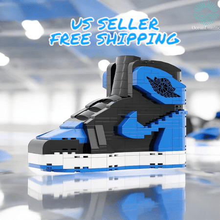 OLB-Jordan 1 Royal Blue Sneaker Building Bricks, Puzzles Blocks Toy Building Blocks (NONE-LEGO)