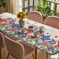 thumbnail image 3 of Independence Day Table Cloths for 8 Foot Rectangle Tables, 4th of July Striped Stars Patriotic Burlap Patio Waterproof Elastic Fitted Tablecloths, Washable Rectangular Table Cover for Camping, 3 of 8