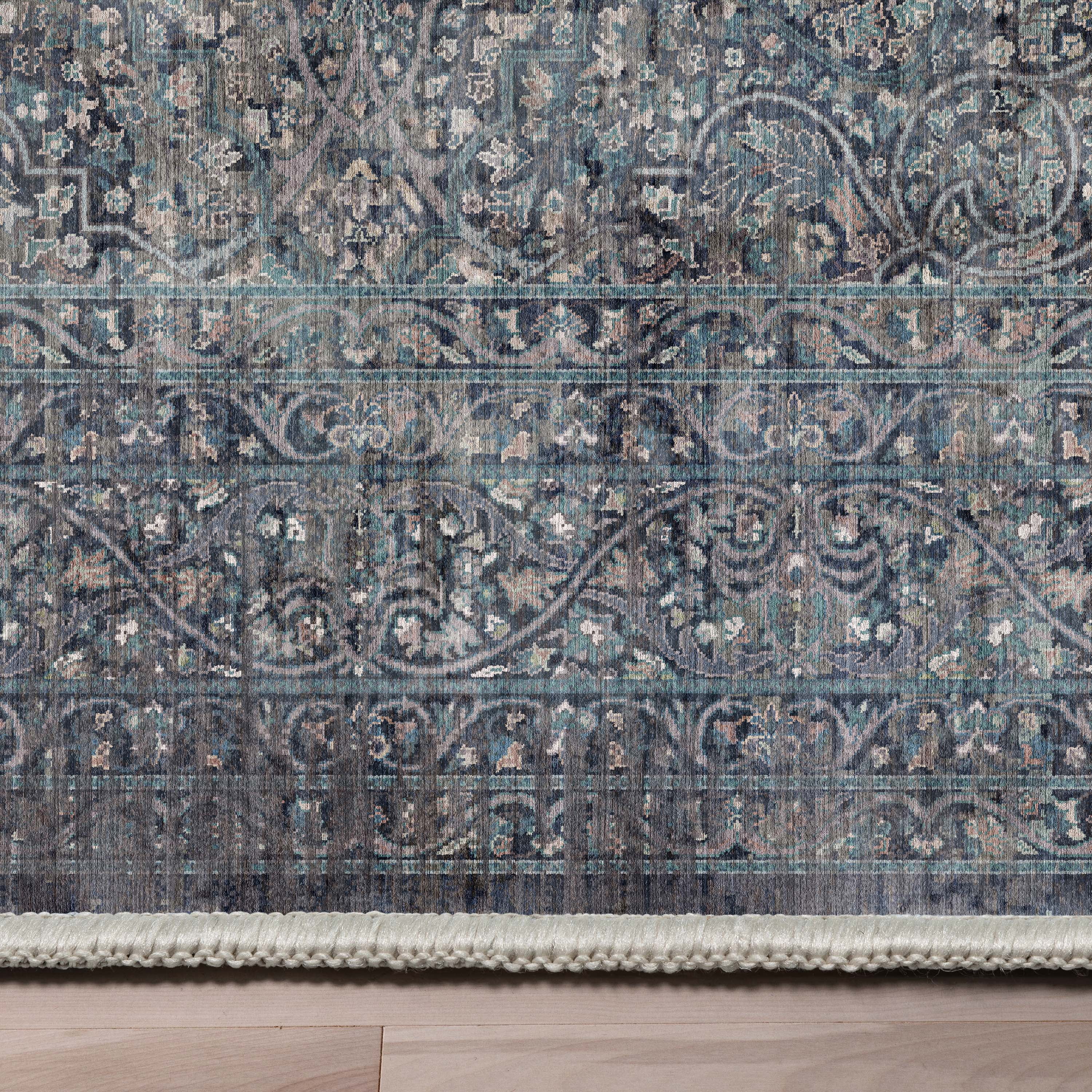 Well Woven Asha Juliette Vintage Oriental Blue 2'7" x 9'6" Runner Rug