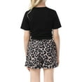 thumbnail image 4 of Girl's 2 Piece Outfit Short Sleeve Twist Crop Top and Print Shorts Sets Cute Clothing Set 3-12Y, 4 of 5