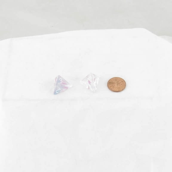 Wisteria Nebula Luminary Dice with White Numbers 16mm (5/8in) D4 Set of 2 Wondertrail