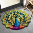 thumbnail image 3 of 40x40cm Crystalline Velvet Quick-Dry Non-Slip Bath Mat with Peacock Design, Unique Shape for Bathroom and Kitchen Decorative Use, 3 of 8