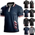 thumbnail image 3 of IYYVV Men's 250th Anniversary Printed Casual Polo Shirts 250 Years of Shirt American Flag Printed Patriotic Short Sleeve Shirt Dark Gray XL, 3 of 3