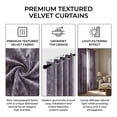 thumbnail image 3 of SNITIE Crushed Velvet Grommet Curtains, 2 Panels Luxurious Thermal Insulated Soundproof Drapes, Light-Filtering Soft Durable Window Treatments for Living Room Office, 3 of 8