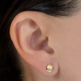 thumbnail image 2 of Aretes de oro 14k GIALLO Broquel Flor trompeda dorada con circonia, 2 of 5