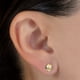 thumbnail image 2 of Aretes de oro 14k GIALLO Broquel Flor trompeda dorada con circonia, 2 of 5