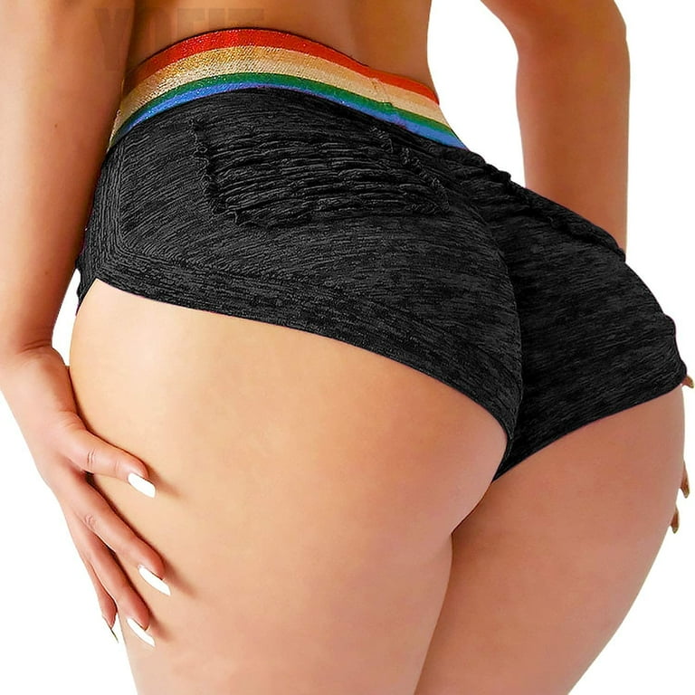 YOFIT Womens Sexy Ruched Butt Lifting Gym Shorts High Waisted