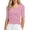 Pink, variant on women 3/4 sleeve T-shirt solid color Modest crewneck shirt tops Breathable Relaxed Fit Basic Tees Yellow XXL