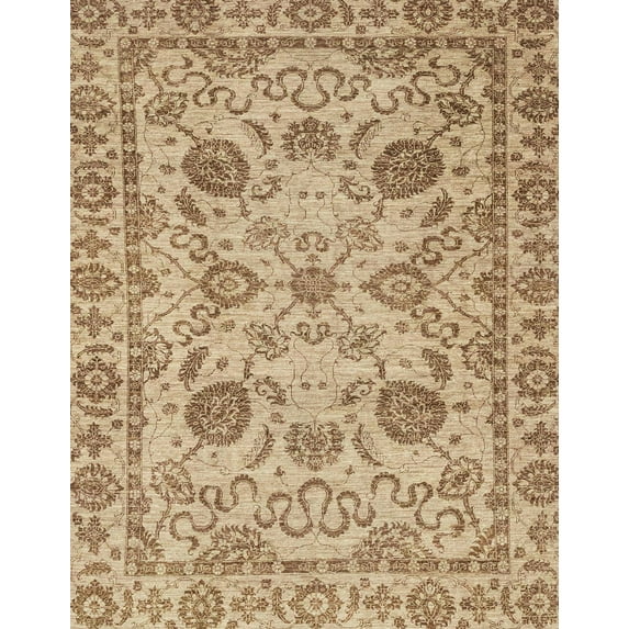 Ahgly Company Indoor Rectangle Abstract Light Brown Oriental Area Rugs, 3' x 5'