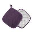 thumbnail image 2 of 4 Pack Pot Holders for Kitchen Heat Resistant Pot Holders Sets Oven Hot Pads Terry Cloth Pot Holders for Cooking Baking(7"x 7",PURPLE), 2 of 8