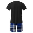 thumbnail image 3 of APEXFWDT Mens Sleep Pajamas Set Soft Short Sleeve Tops and Plaid Shorts Bottom 2 Piece Pj's Set for Loungewear Sleepwear , XXL,Blue, 3 of 6