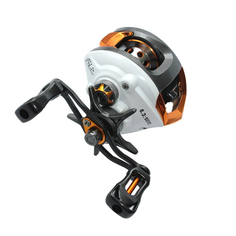 Lixada 12+1 Ball Bearings Baitcasting Reel Fishing Fly High Speed Fishing Reel with Magnetic Brake System, Size: Right Hand, White