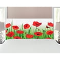 thumbnail image 1 of Flower Headboard, Grass Flowers Butterfly Floral Arrangement Summer Greenland Work of Art Print, Upholstered Decorative Metal Bed Headboard with Memory Foam, Full Size, Green and Red, by Ambesonne, 1 of 4