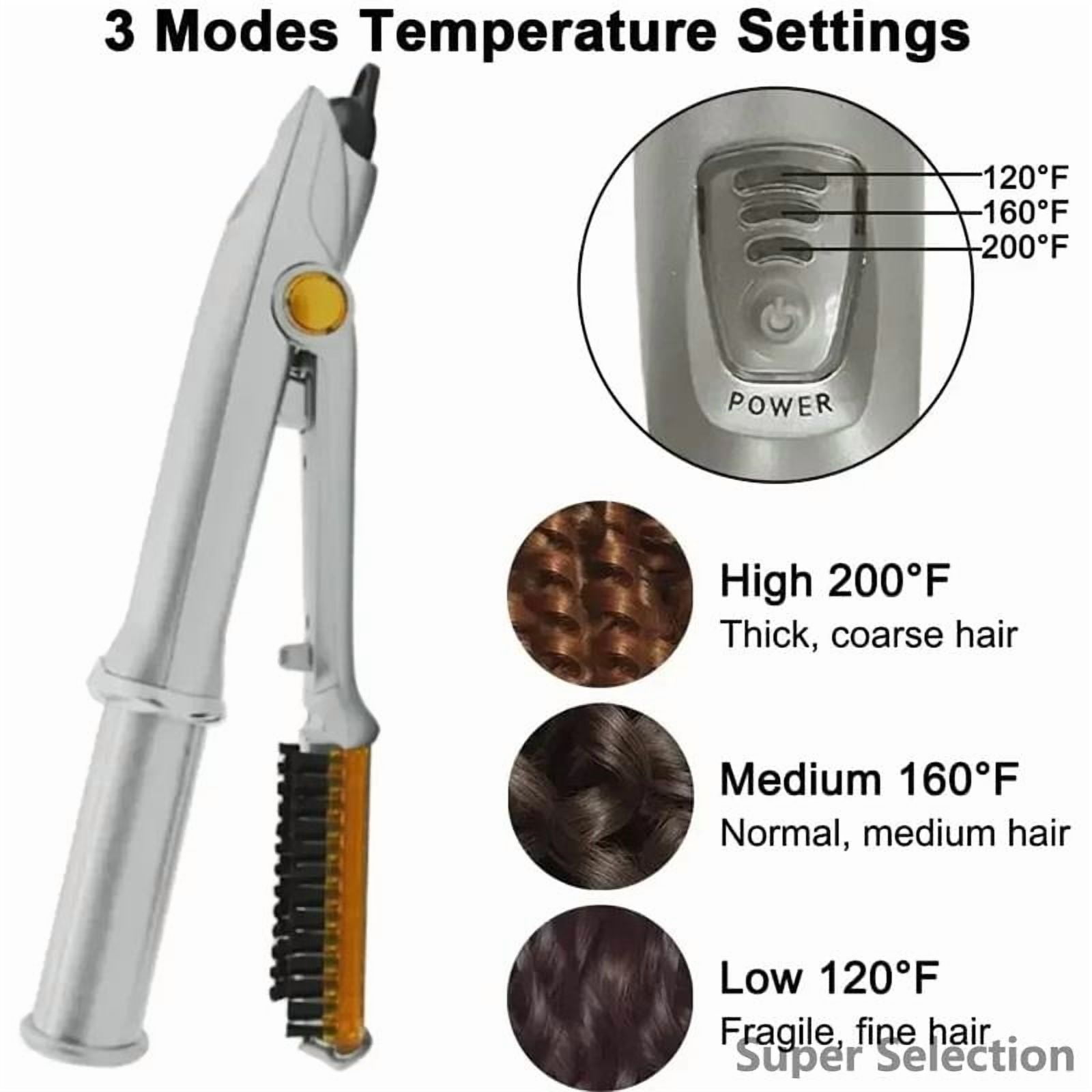 2-in-1 Rotating Hair Styler & Straightener, Automatic Curling Iron Brush With Ceramic Tourmaline Plates, 3 Temperature Settings 230°C, Dual Voltage For Home Use