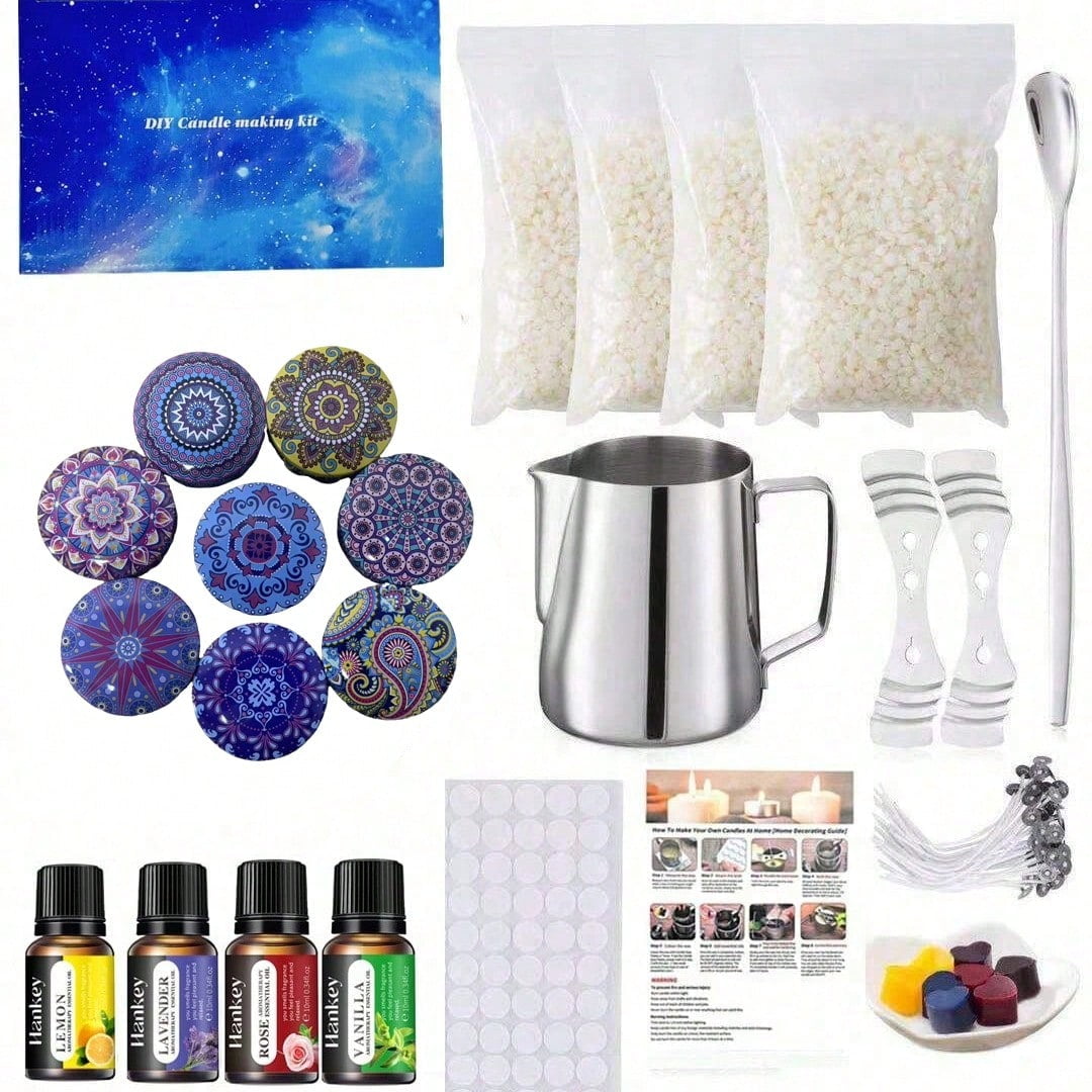 All-in-One Candle Making Kit for Beginners - Create 8 Soy Wax Candles with Fragrance Oils, Dyes, Tins, Wick & Tools Included