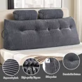 thumbnail image 3 of CJC Bed Wedge Pillow Headboard Pillow Reading Backrest Pillow for Bed Large & Versatile, 3 of 8