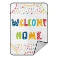 thumbnail image 1 of EREHome Welcome home text colorful Throw Blanket Fleece Blankets Plush Blanket 58x80 Inch, 1 of 1