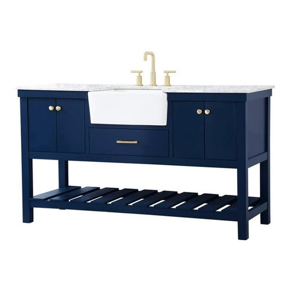 60 inch single bathroom vanity in blue