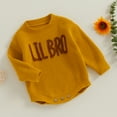 thumbnail image 3 of Okbabeha Toddler Baby Boy Knit Sweater Big/Lil Bro Embroidery Sweater Onesie Brother Matching Outfit Warm Winter Clothes, 3 of 7