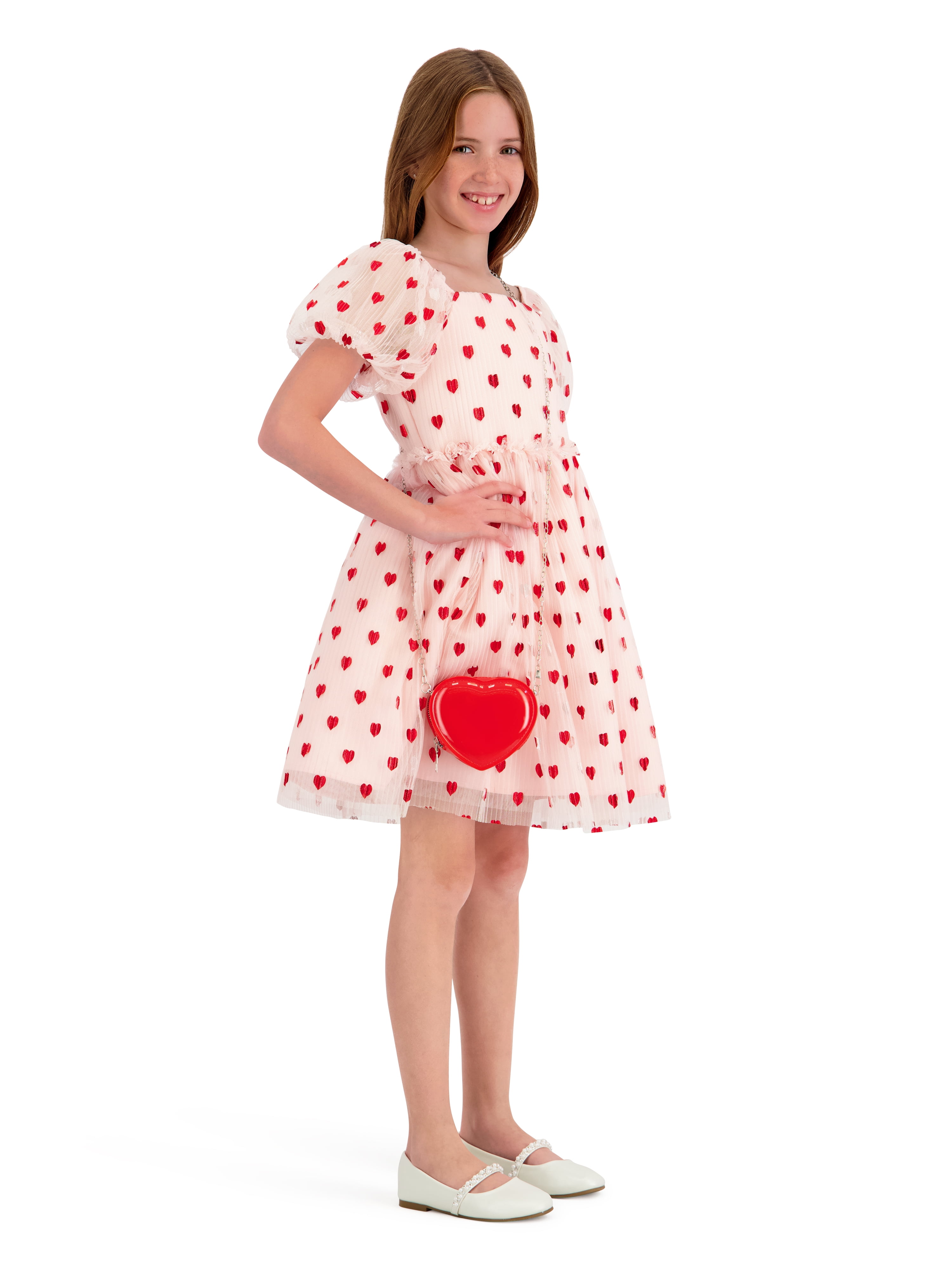 Kensie Girl Valentines Day Dress with Heart Bag, Sizes 4-12
