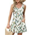 thumbnail image 2 of Qaspx Summer Dresses for Women Beach Sundresses Sleeveless Swimsuit Coverup Dress with Pockets, 2 of 5