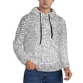 thumbnail image 2 of Uemuo Silver Mosaic Pattern Men's Hoodie - Casual Pullover Hoodie with Kangaroo Pocket, Stylish Hooded Sweatshirt for Everyday Wear-Large, 2 of 7
